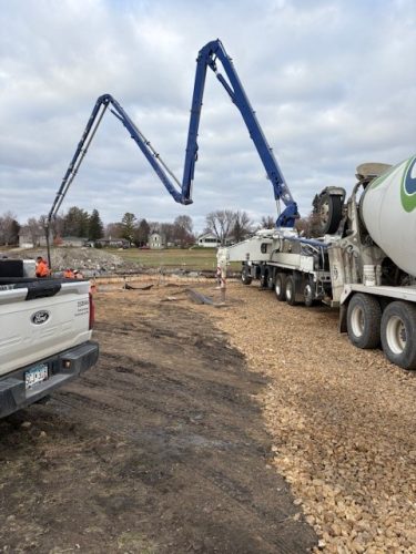 Pumping concrete for the Foundation